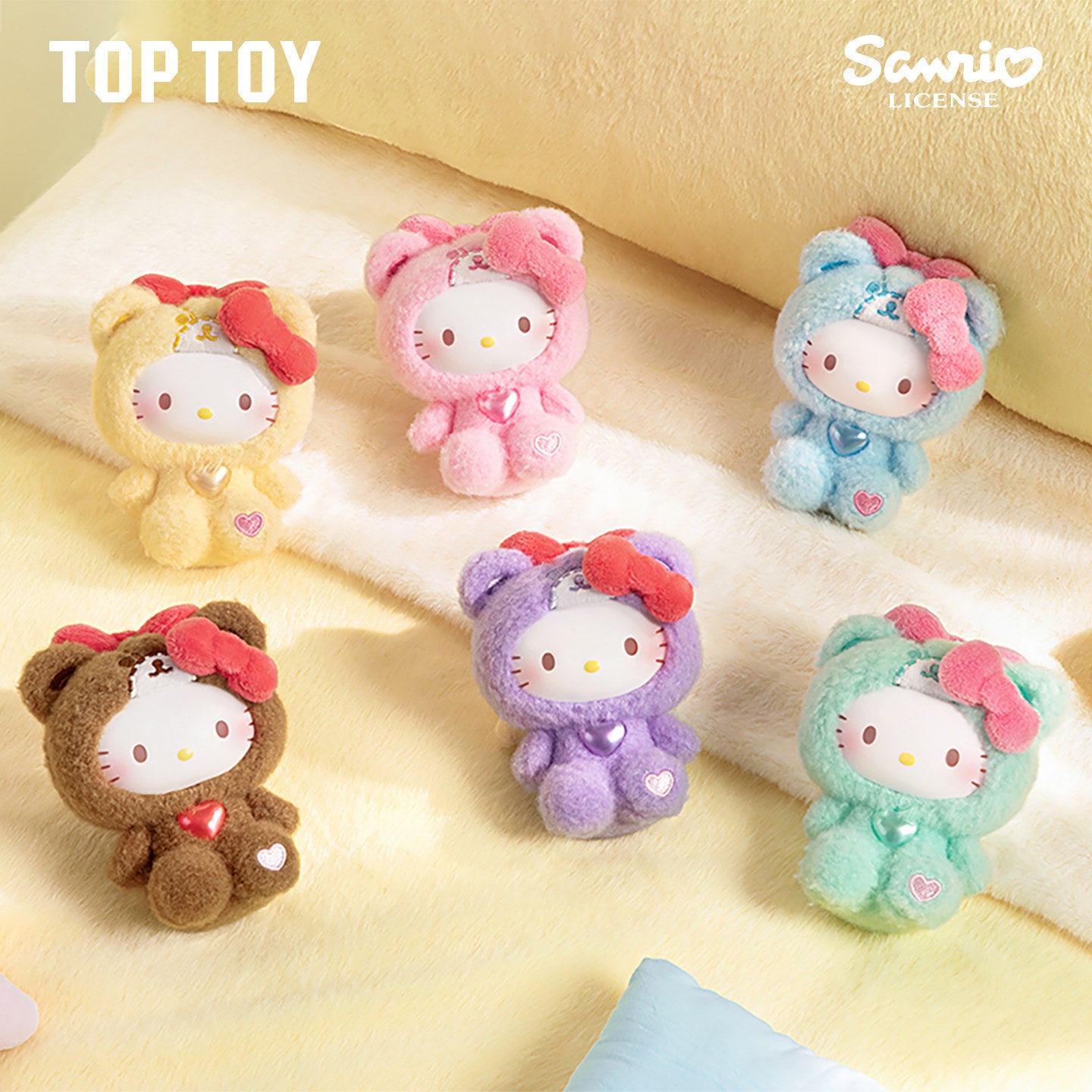 TOPTOY Hello Kitty Teddy Pajamas Plush Keychain Blind Box (Random