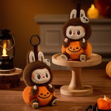 POP MART Happy Halloween Party Series LABUBU Sitting Pumpkin Vinyl Plush Pendant