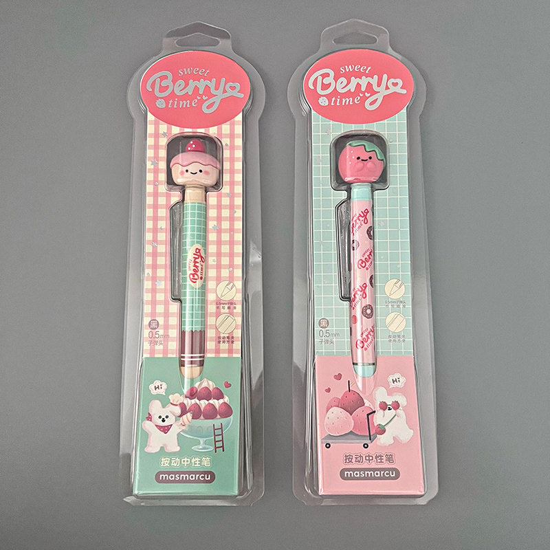 M&G MASMARCU Sweet Berry Time Gel Pen 0.5mm Black Retractable