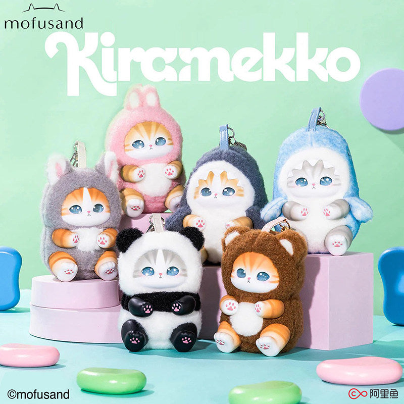 MINISO mofusand Kiramekko Fluffy Kittens Blind Box Plush Keychain