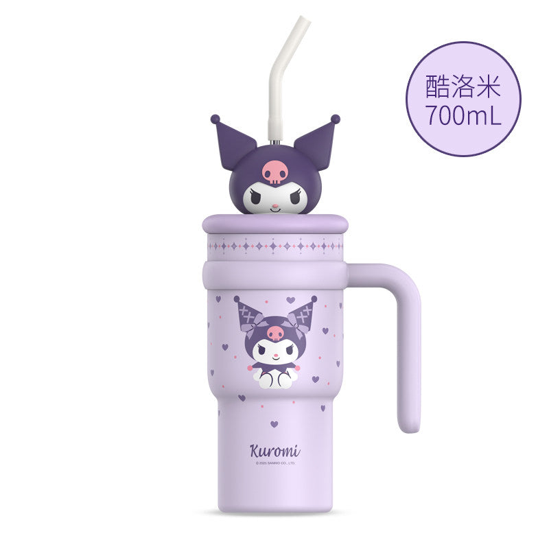 Sanrio Figurine Insulated Tumbler 700mL Straw Cup Kuromi Cinnamoroll