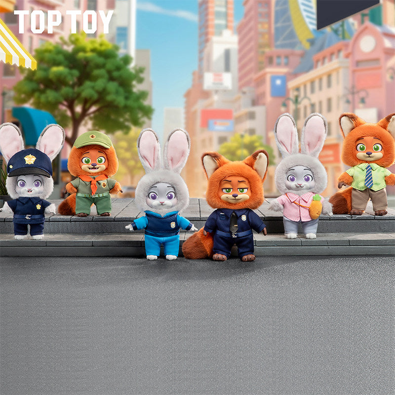 正規品Zootopia ズートピア TOPTOY NICK&JUDY'S TOP TOY Disney Zootopia Nick & Judy Plush Blind Box (Single/Case 6