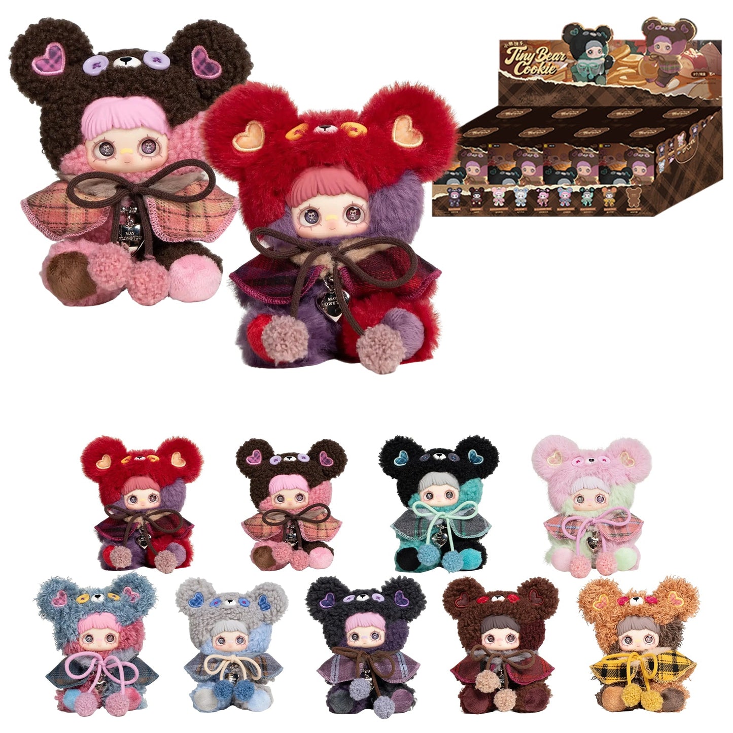 TOPTOY MayMei Tiny Bear Cookie Plush Blind Box Keychain Charm (Approx. 5.5")