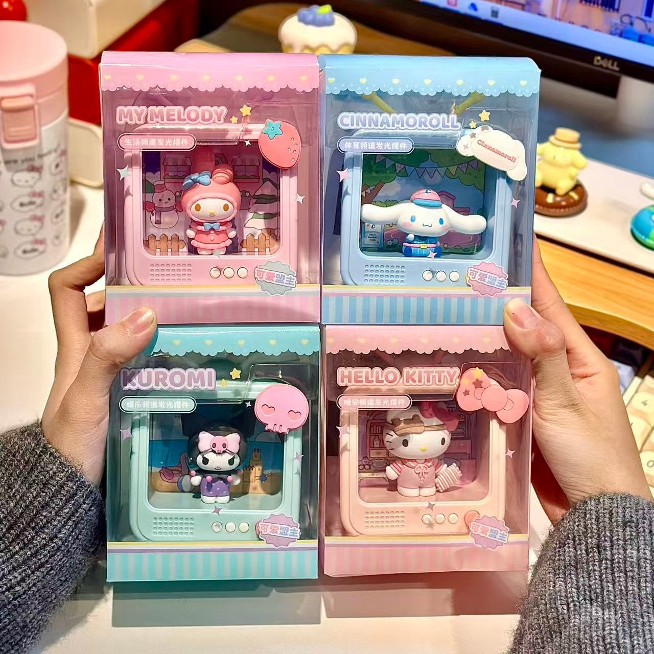 Sanrio TV Channel Light Figure Hello Kitty Kuromi My Melody Cinnamoroll