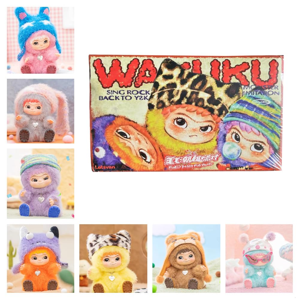 MINISO Wakuku Plush Blind Box Fuzzy Trendy Fun Party Series Keychain