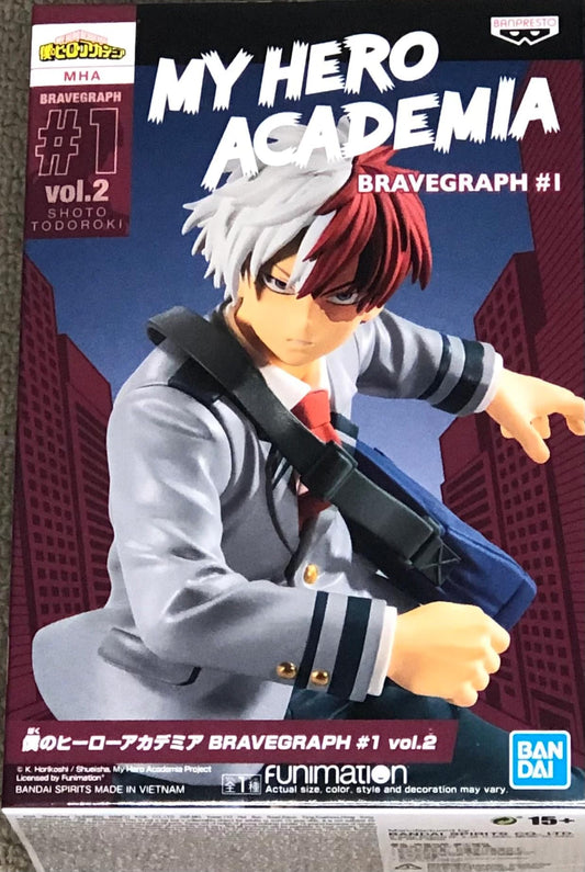 Banpresto My Hero Academia Todoroki Figure – BRAVEGRAPH Vol.2 Statue 5.5"