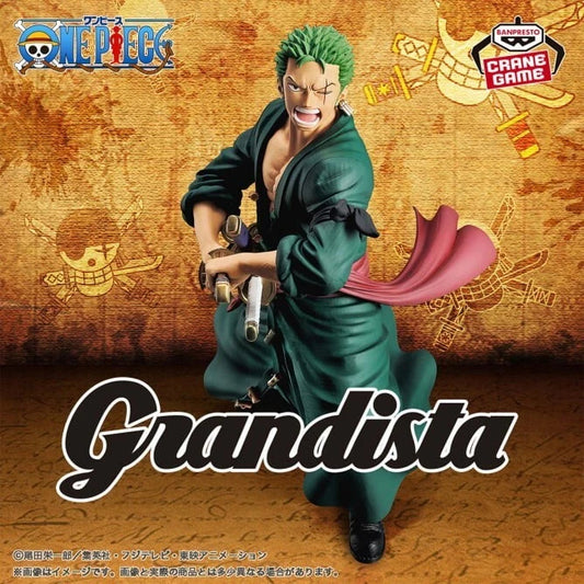 Banpresto One Piece Grandista Roronoa Zoro Figure 8.7" Authentic Japan Import