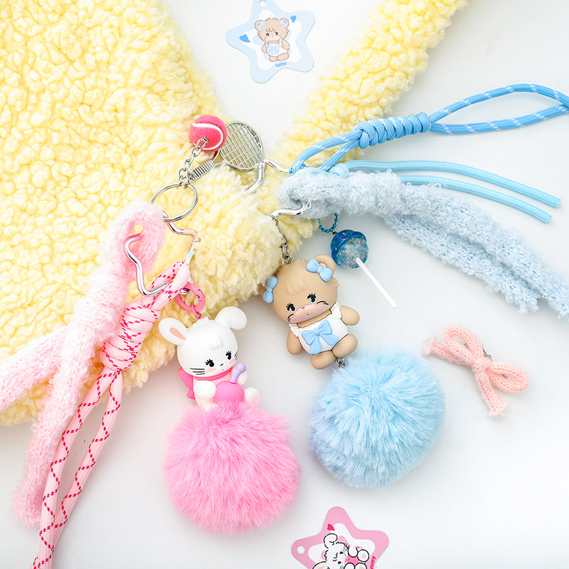 MIKKO Pompom Keychain Blind Box – Kawaii Bag Charm | US Seller Fast Ship