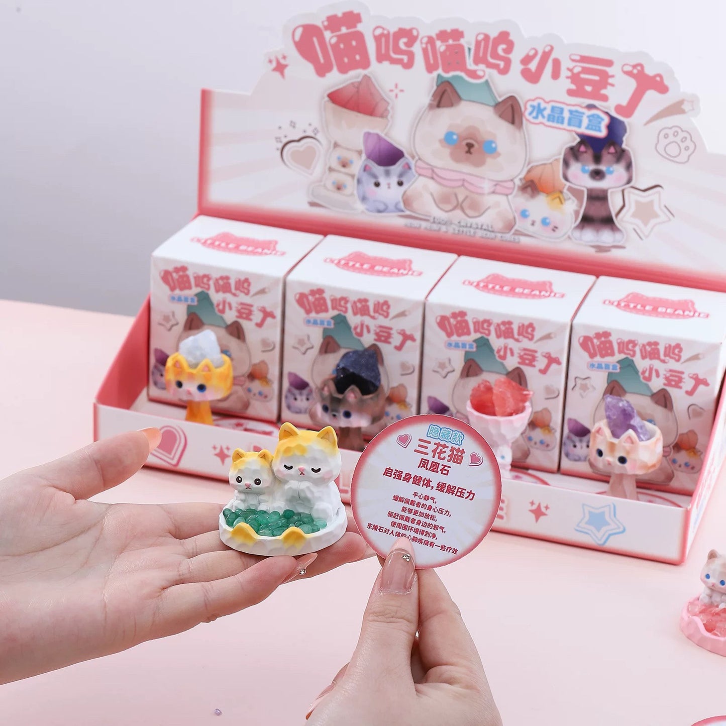 Little Beanie Crystal Cat Blind Box Figure A032 Desktop Decor Mystery Toy NEW