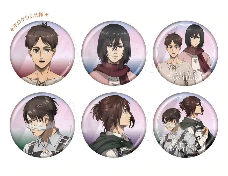 AVENGERZ Attack on Titan EMOTIONAL WIND Trading Hologram Can Badge