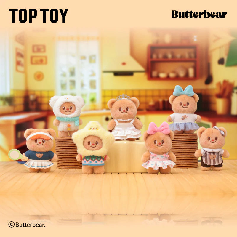 TOP TOY Butterbear Versatile Wardrose Plush Keychains Gift Blind Box