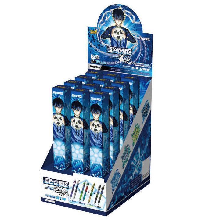 KAYOU Blue Lock Clash Edition display box containing 12 individually boxed gel pens