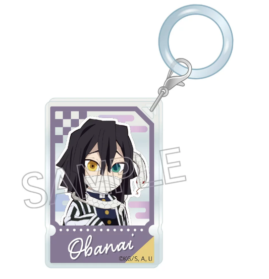 TWINCRE Demon Slayer chibi ticket-style keychain - Obanai Iguro