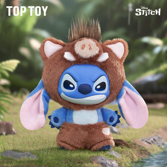 TOPTOY Disney Stitch Wild Animal Blind Box PVC Plush Keychain Figure 1pc/6pc