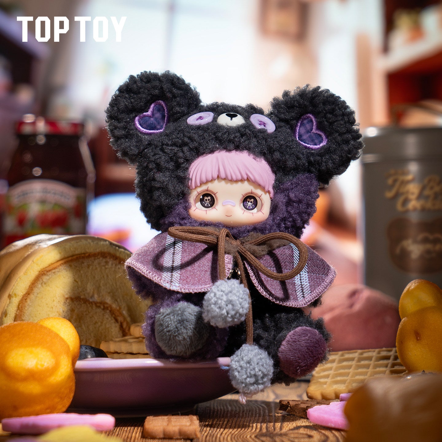 TOPTOY MayMei Tiny Bear Cookie Plush Blind Box Keychain Charm