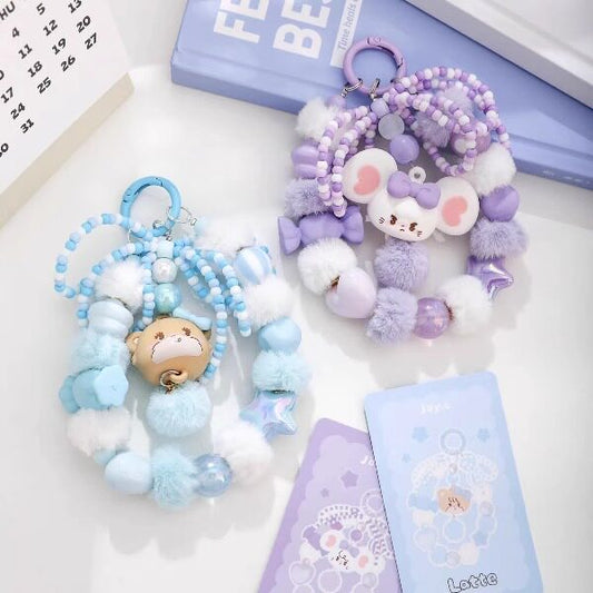 MIKKO Flocked Charm Bracelet Blind Box Plush Keychain Series