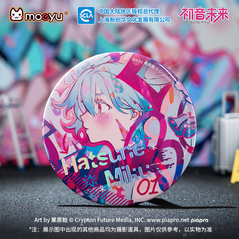 Moeyu Hatsune Miku Radio Wave Intrusion Big Badge 5.9" Holographic Pin