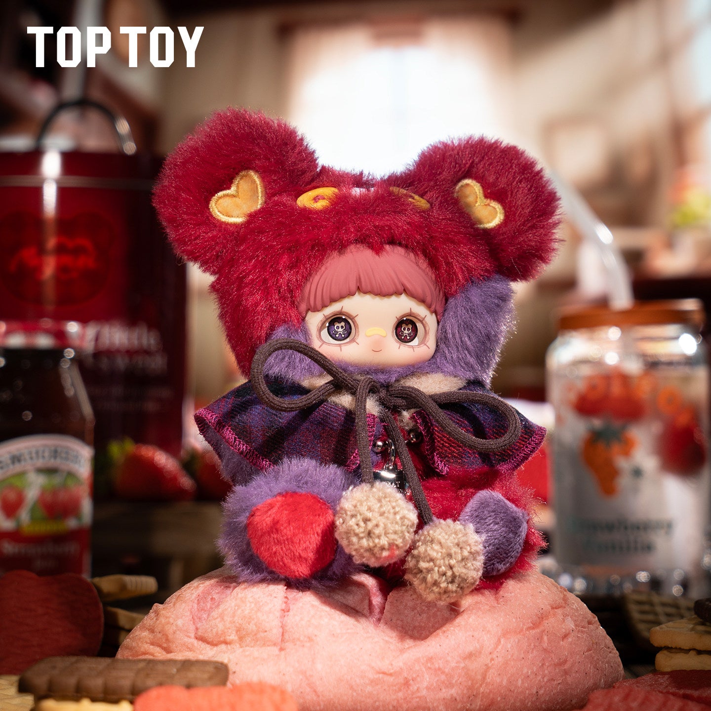 TOPTOY MayMei Tiny Bear Cookie Plush Blind Box Keychain Charm (Approx. 5.5")