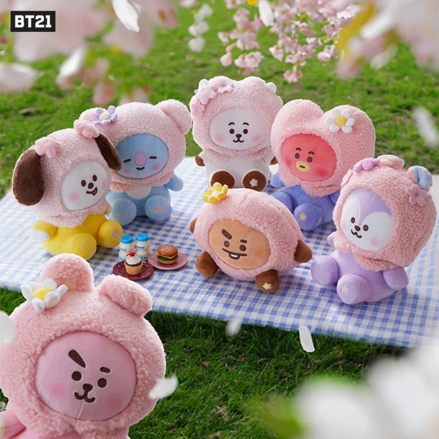 Official BT21 Sakura Plush Doll 20cm – Cherry Blossom Spring Edition