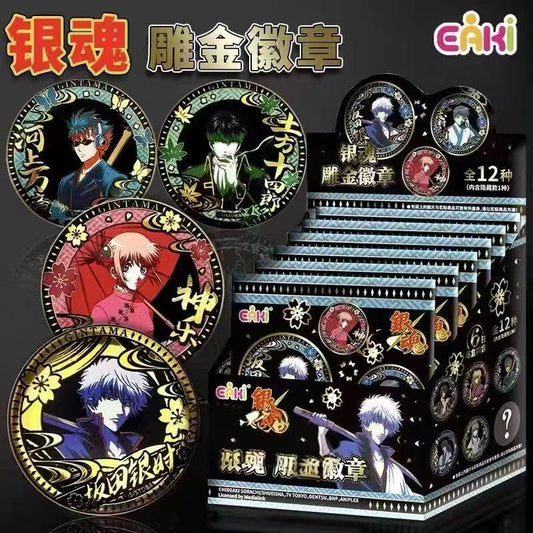 EAKI Gintama Gilded Embossed Tin Badge Blind Box Can Badge(2.2")