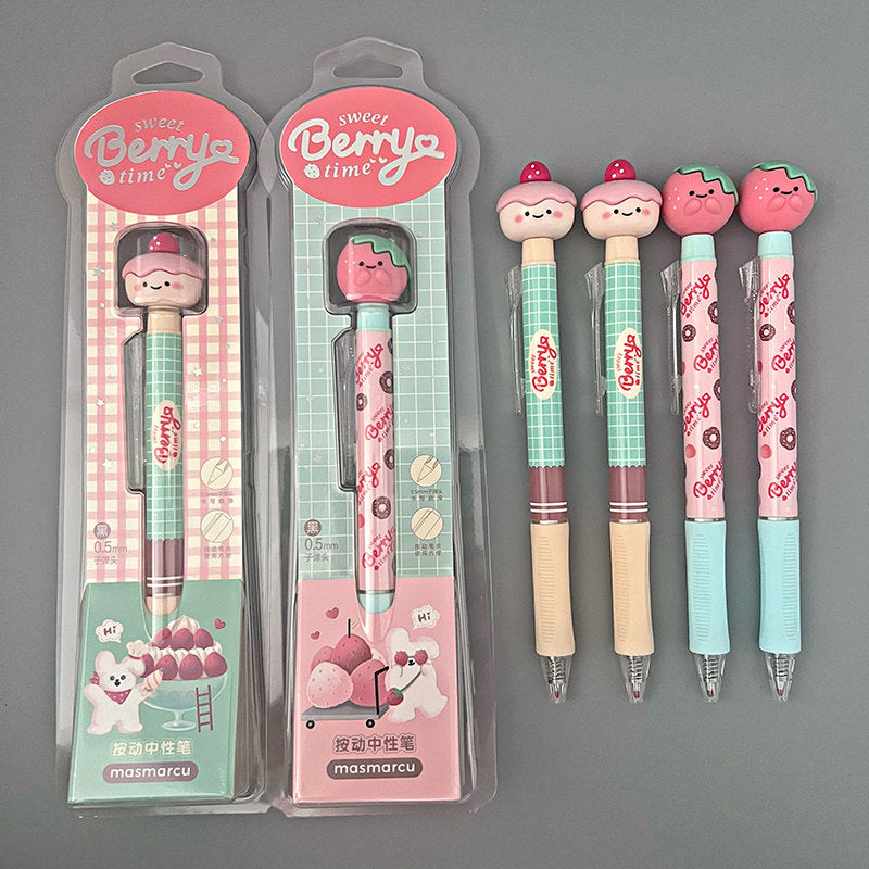 M&G MASMARCU Sweet Berry Time Gel Pen 0.5mm Black Retractable