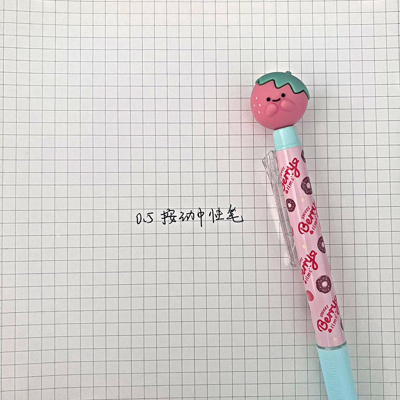 M&G MASMARCU Sweet Berry Time Gel Pen 0.5mm Black Retractable