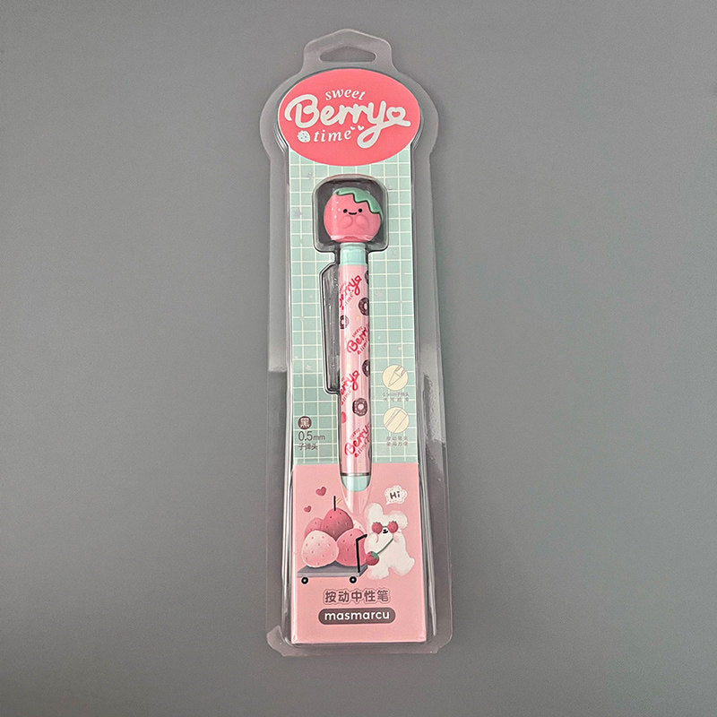 M&G MASMARCU Sweet Berry Time Gel Pen 0.5mm Black Retractable