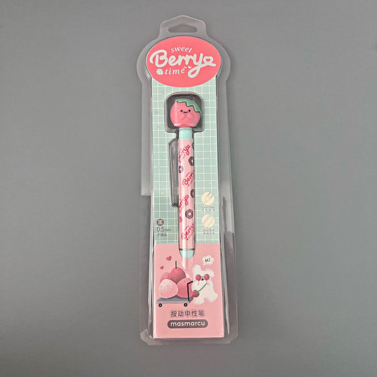 M&G MASMARCU Sweet Berry Time Gel Pen 0.5mm Black Retractable