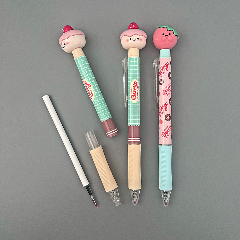 M&G MASMARCU Sweet Berry Time Gel Pen 0.5mm Black Retractable