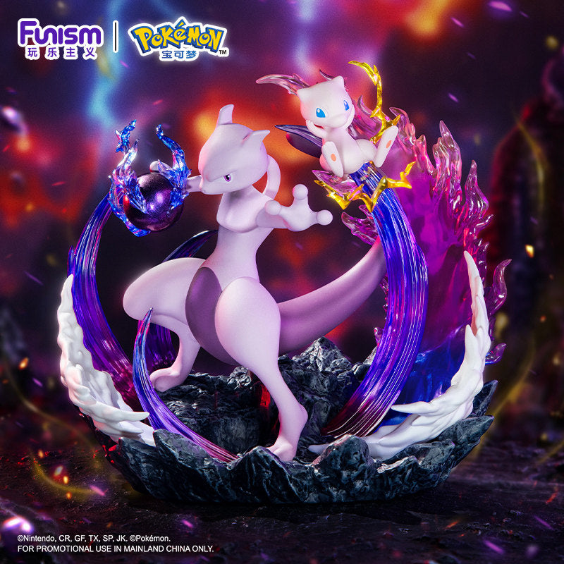 Funism Pokemon Mewtwo & Mew Figure Diorama w/ Effects Base 6.1in