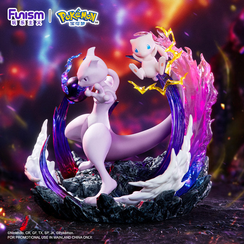 Funism Pokemon Mewtwo & Mew Figure Diorama w/ Effects Base 6.1in