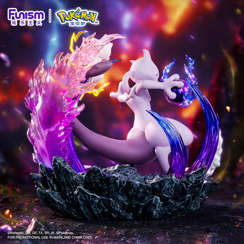 Funism Pokemon Mewtwo & Mew Figure Diorama w/ Effects Base 6.1in