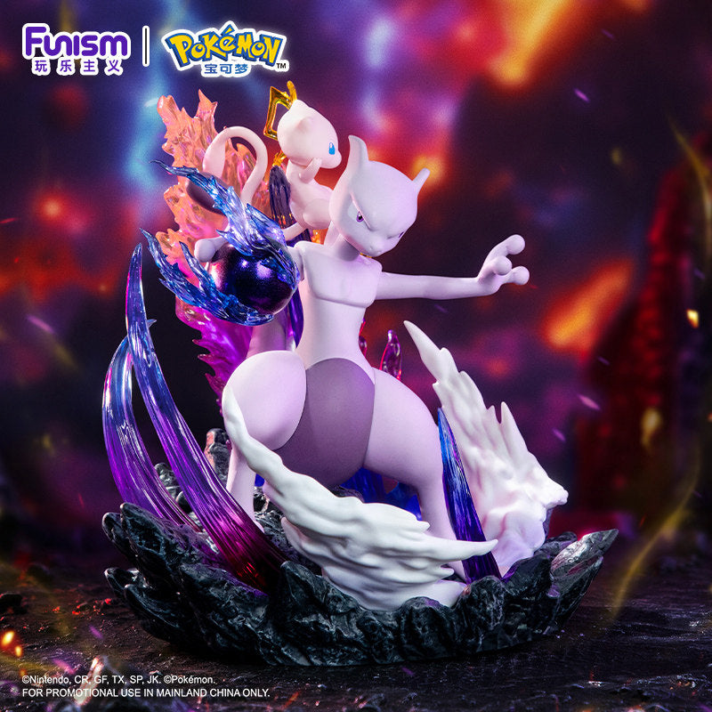 Funism Pokemon Mewtwo & Mew Figure Diorama w/ Effects Base 6.1in