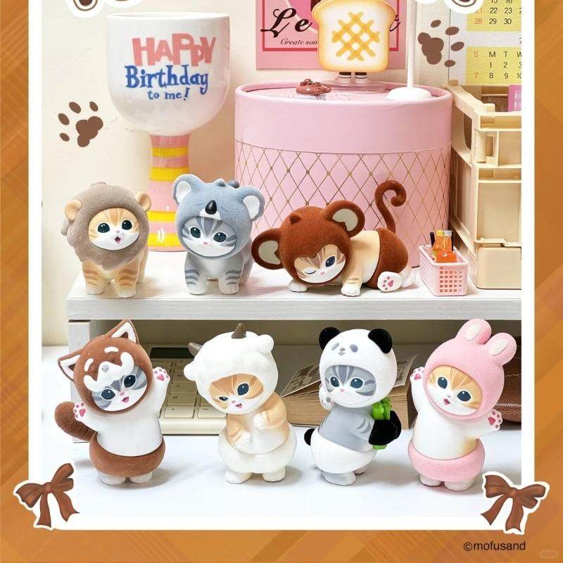 MINISO Mofusand Fluffy Party Flocked Blind Box Figure Single or Case(6)