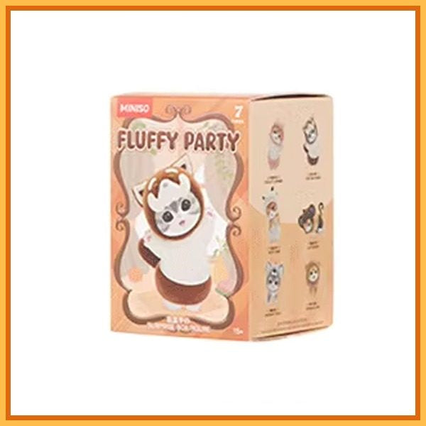 MINISO Mofusand Fluffy Party Flocked Blind Box Figure Single or Case(6)