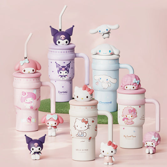 Sanrio Figurine Insulated Tumbler 700mL Straw Cup Kuromi Cinnamoroll