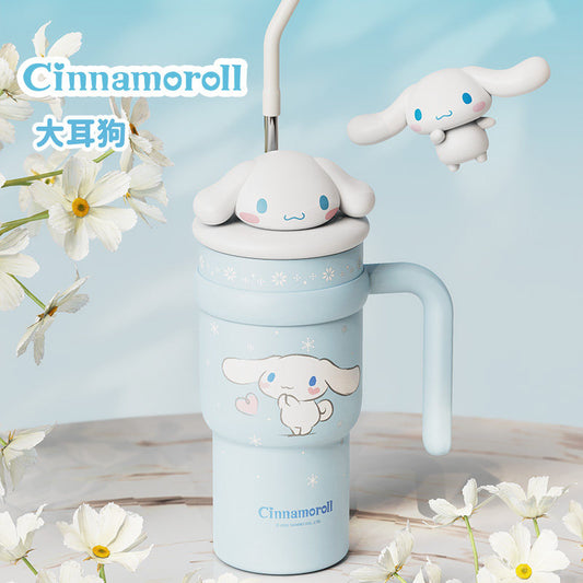 Sanrio Figurine Insulated Tumbler 700mL Straw Cup Kuromi Cinnamoroll