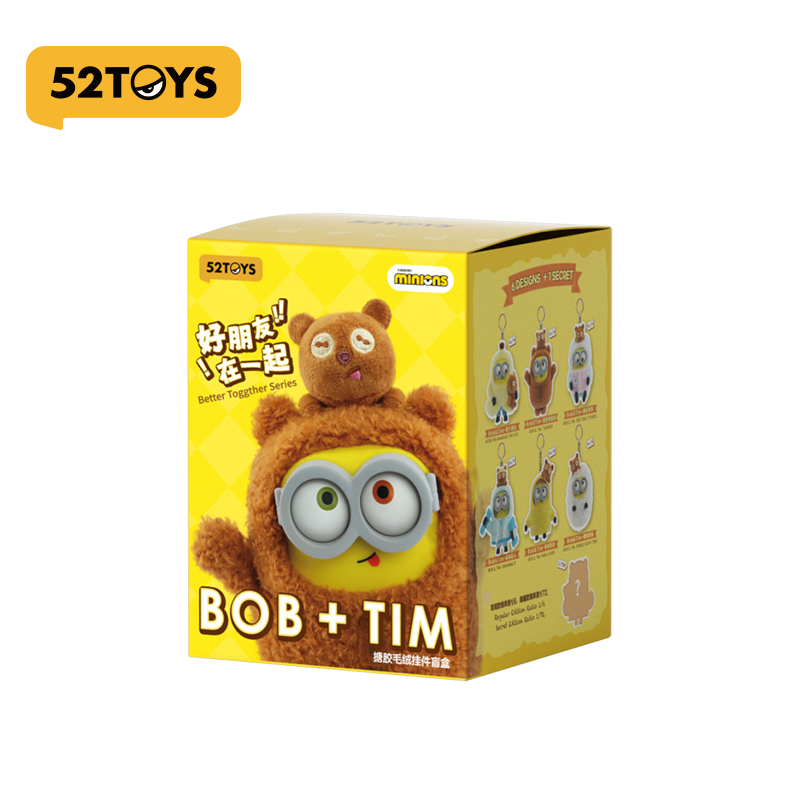 52TOYS Minions Bob & Tim Better Together Plush Keychain Blind Box Official