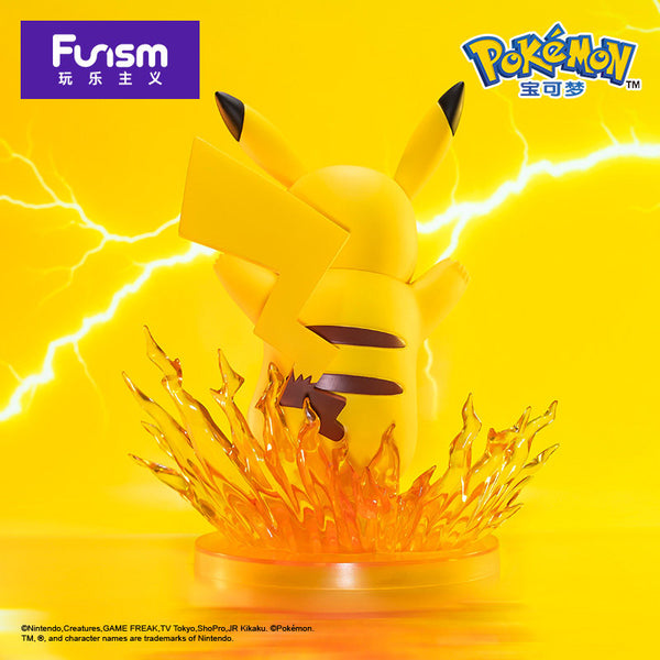 Funism Pokemon Pikachu Thunderbolt Figure 7.1in PVC Statue w/ Base