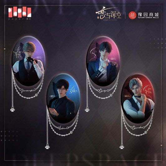 Love and Deepspace Badge Pin Chain Brooch Anime Character Jewelry