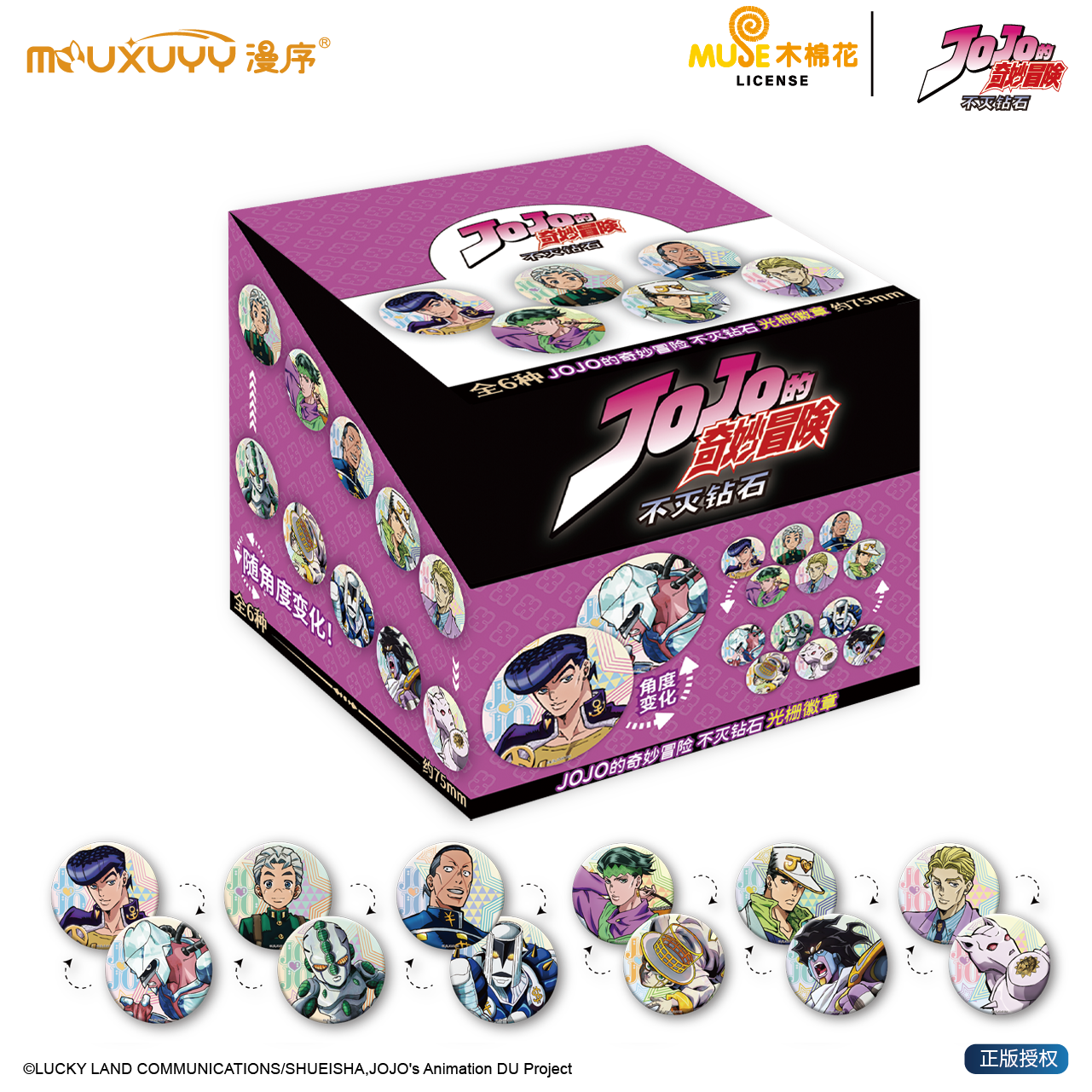 JoJo's Bizarre Adventure Diamond is Unbreakable Lenticular Can Badge 75mm