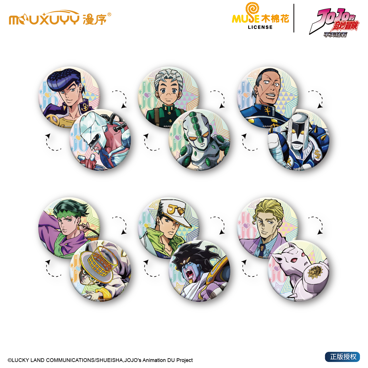 JoJo's Bizarre Adventure Diamond is Unbreakable Lenticular Can Badge 75mm