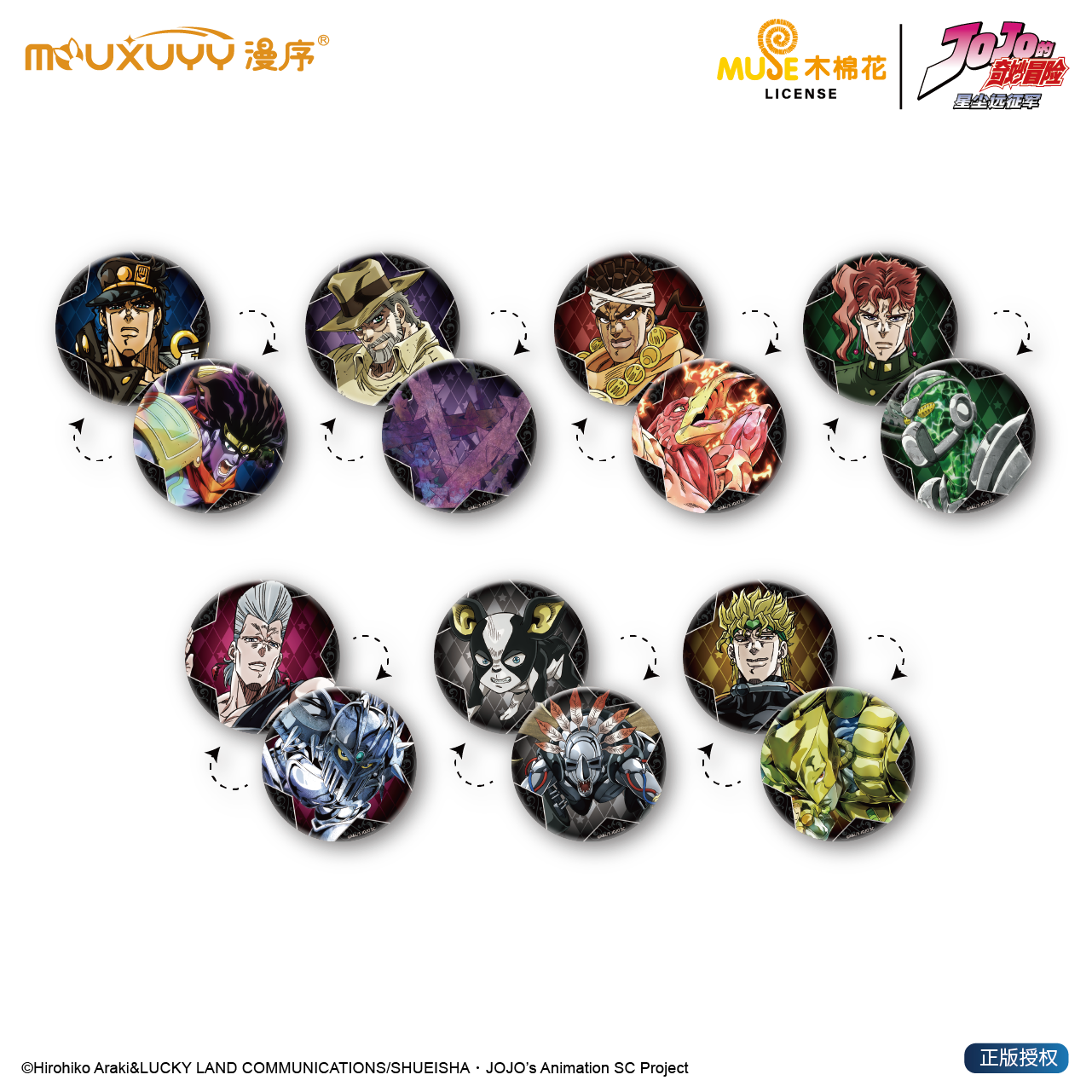 JOJO's Bizarre Adventure: Stardust Crusaders Lenticular Can Badge Collection