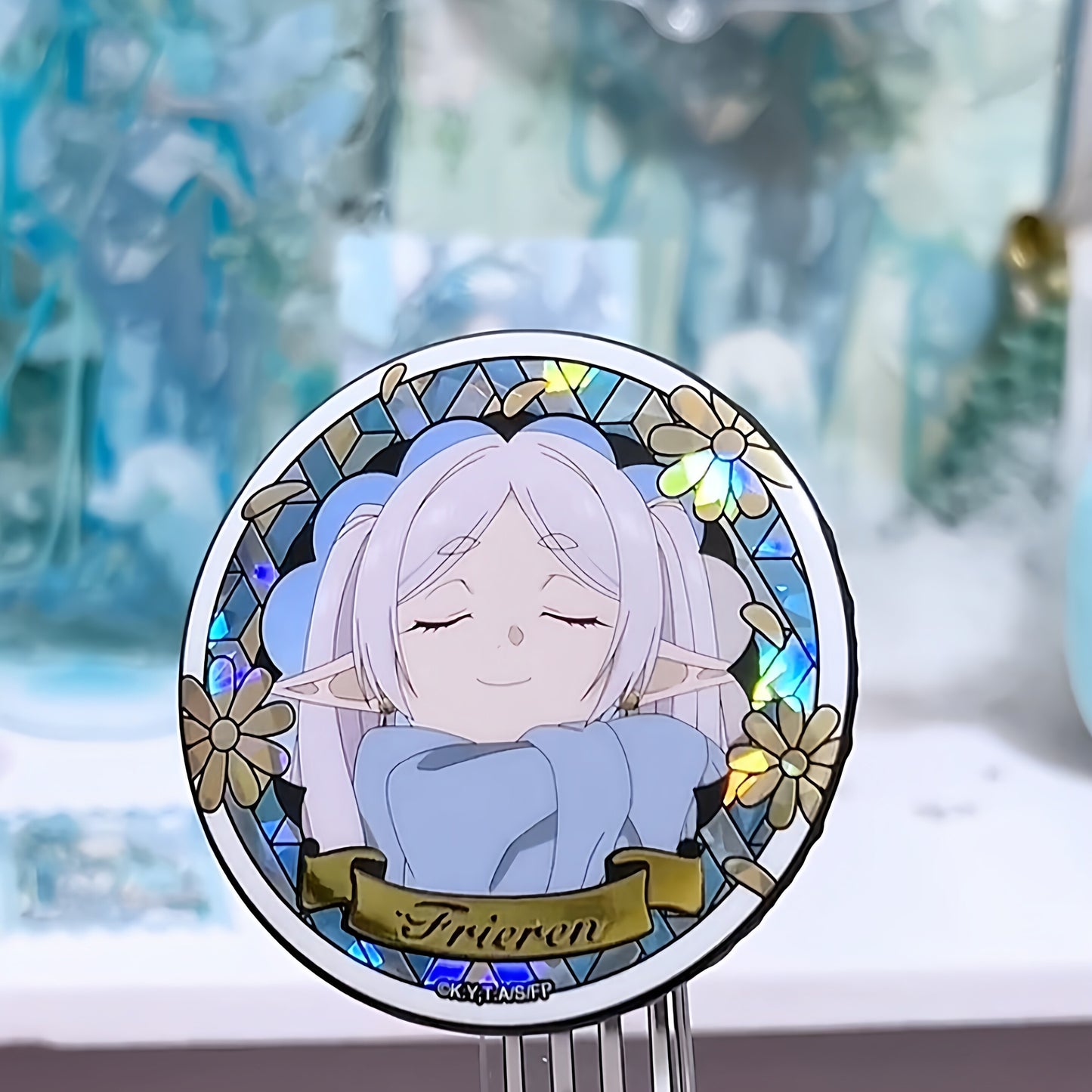Frieren Beyond Journey's End Stained Glass Badge Blind Pack Anime Pin