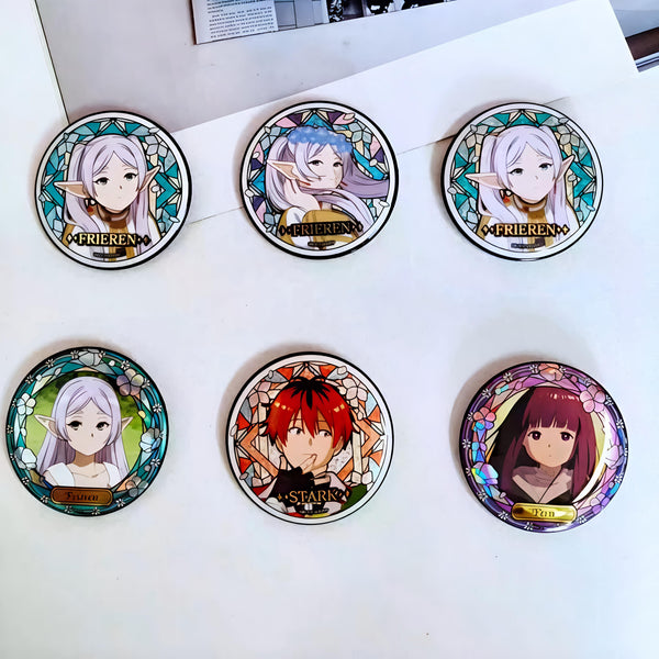 Frieren Beyond Journey's End Stained Glass Badge Blind Pack Anime Pin