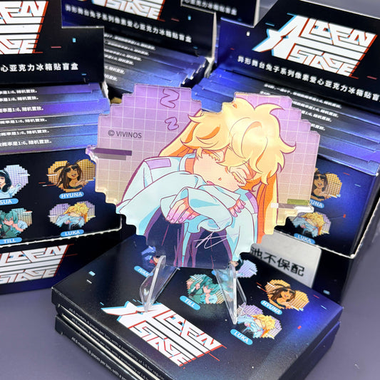 ALIEN STAGE Rabbit Series Pixel Heart Acrylic Refrigerator Magnet Blind Box