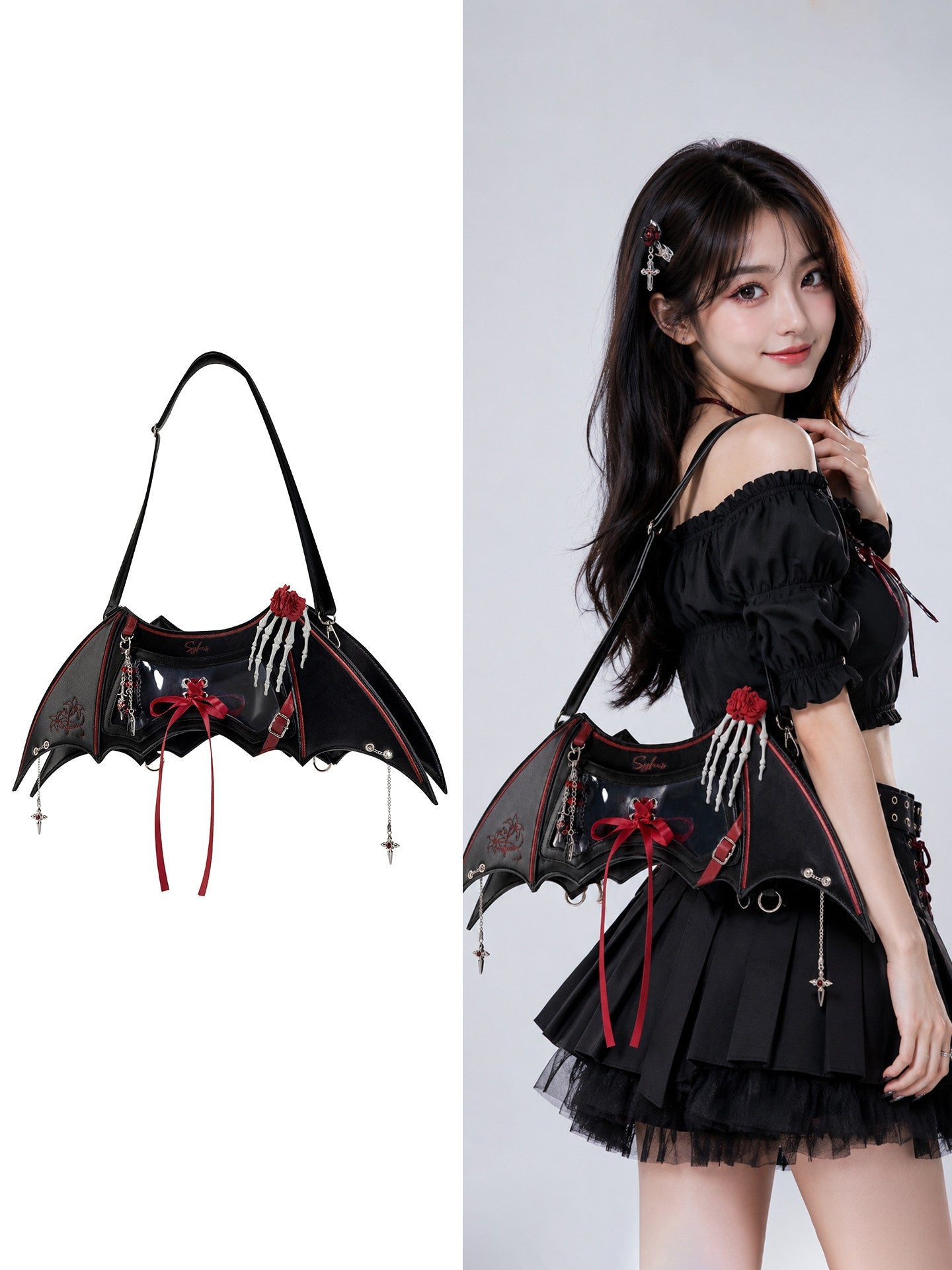 Love and Deepspace Sylus Heart Wing Gothic Ita Bag
