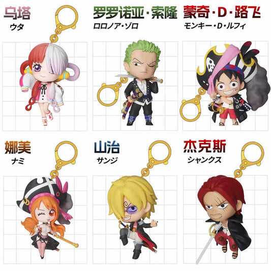 One Piece Film Red PVC Character Keychain Blind Box – 6 Designs