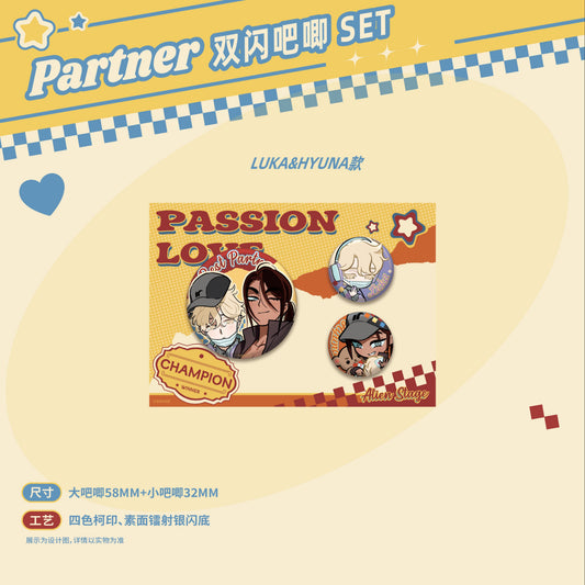 ALIEN STAGE Passion Love Series Partner Double Sparkle Can Badge Set