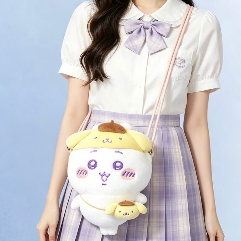 MINISO Chiikawa × Sanrio Characters Plush Crossbody Bag